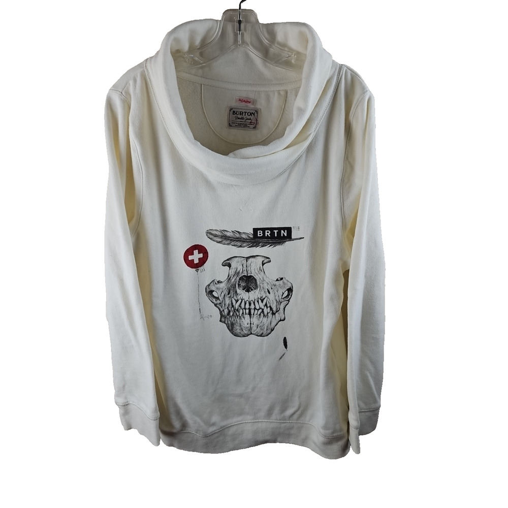 Burton BRTN Snowboard fleece sweatshirt Women's Sz XL Animal Skull Graphic